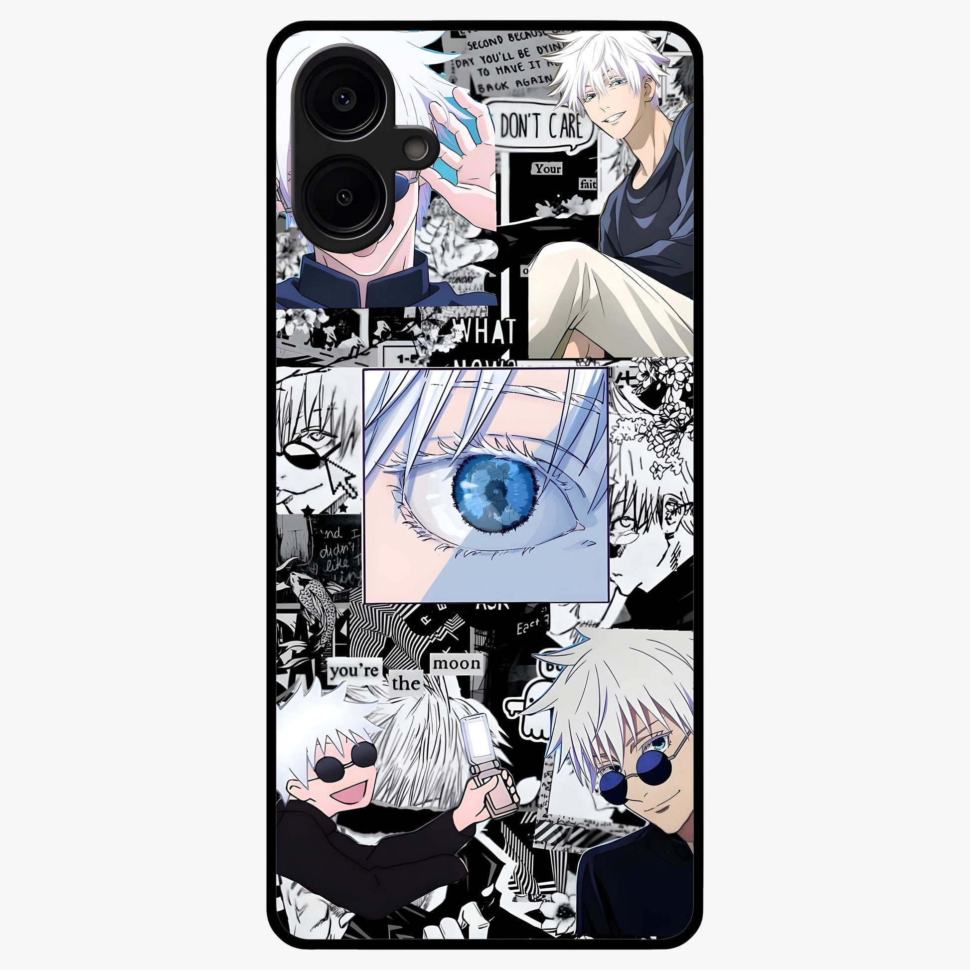 Infinity Sorcerer Chaos Glass Case showing flat back view with mystical sorcerer themed artwork and glossy glass finish.