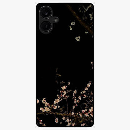 Petal Moon Light With Custom Name Glass Case showing flat back view with floral moonlight artwork and personalized name design.