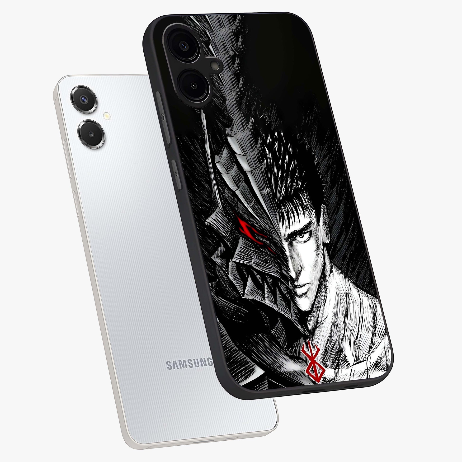 Berserker Blood Oath Glass Case displayed in angled mockup highlighting dark fantasy graphic design and powerful theme.