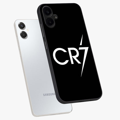 Cr7 Elite Strike Glass Case displayed in angled mockup highlighting powerful sports graphic with bold athletic theme.