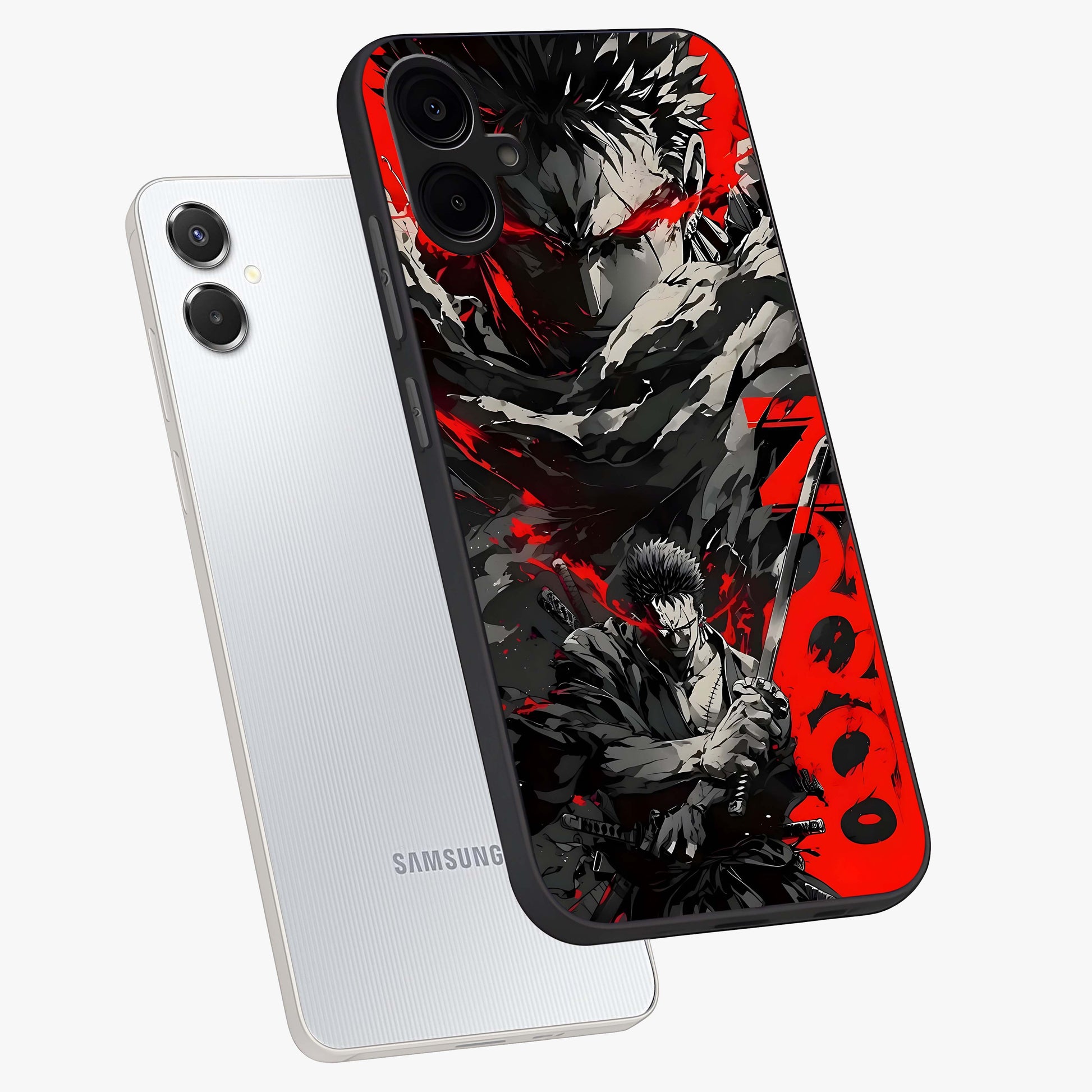 Demon Sword Resolve Glass Case displayed in angled mockup highlighting powerful demon sword illustration with dark fantasy aesthetic.