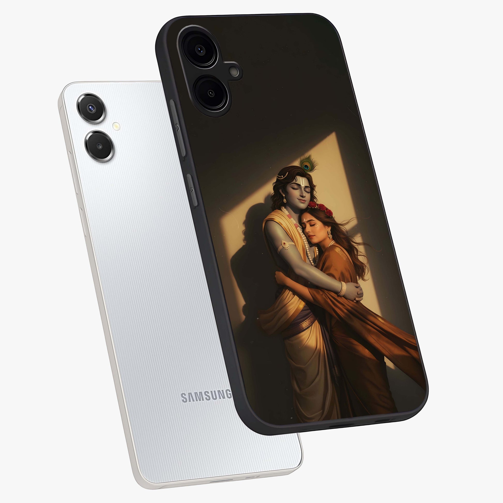 Divine Eternal Love Glass Case displayed in angled mockup highlighting elegant divine inspired design with peaceful aesthetic.