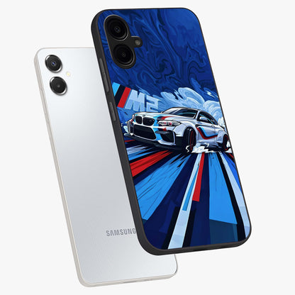 Drift Power Rush Glass Case displayed in angled mockup highlighting powerful drift car design with sporty aesthetic style.