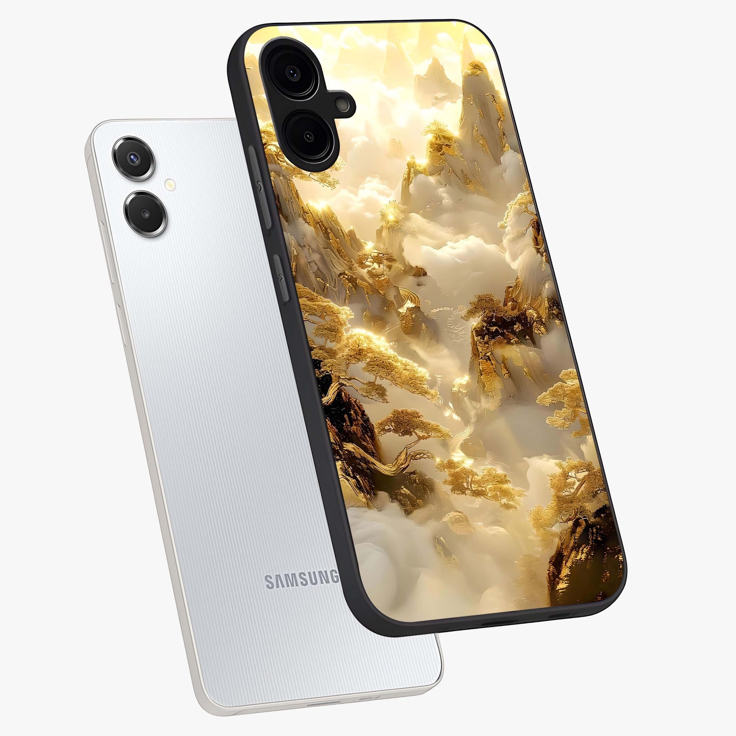 Gates Of Illumination Glass Case displayed in angled mockup highlighting radiant portal inspired design with fantasy aesthetic.