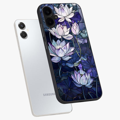 Gloss Petal Rush Glass Case displayed in angled mockup highlighting vibrant petal design with elegant floral aesthetic.