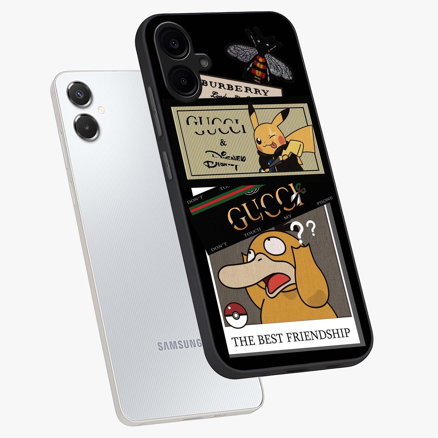 Gucci Play Mashup Glass Case displayed in angled mockup highlighting stylish fashion mashup design with bold aesthetic.