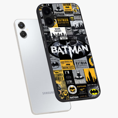 Knight Gotham Rise Glass Case displayed in angled mockup highlighting powerful knight silhouette design with dramatic aesthetic.