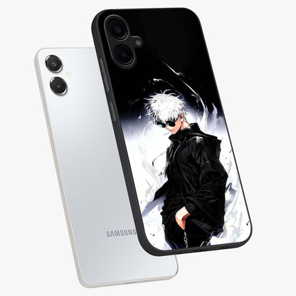 Limitless Shadow King Glass Case displayed in angled mockup highlighting dramatic dark hero design with intense aesthetic.