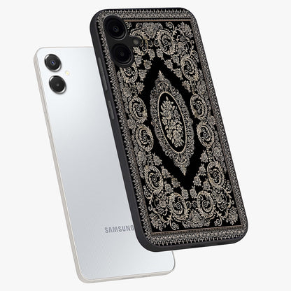 Noir Bloom Elegance Glass Case displayed in angled mockup highlighting refined flower design with stylish noir aesthetic.