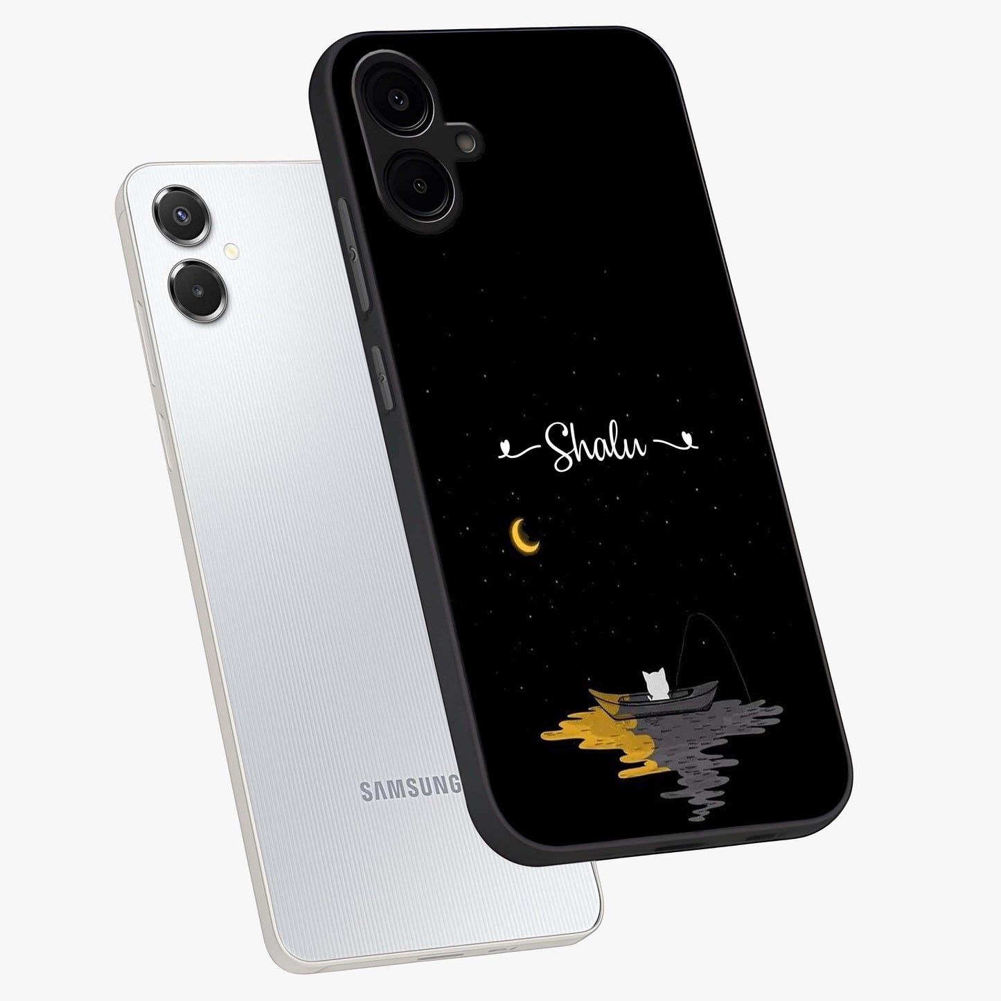 Silent Night Row Glass Case displayed in angled mockup highlighting peaceful evening design with dreamy night aesthetic.