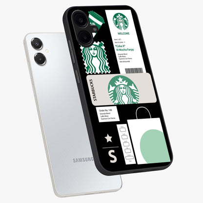 Starbucks Mocha Glass Case displayed in angled mockup highlighting stylish mocha themed design with cozy café aesthetic.