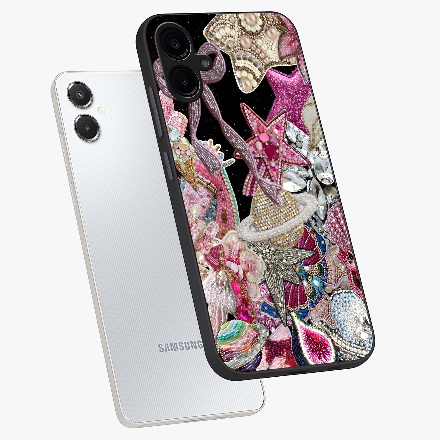 Starlit Jewel Dream Glass Case displayed in angled mockup highlighting glowing celestial jewel design with dreamy aesthetic.