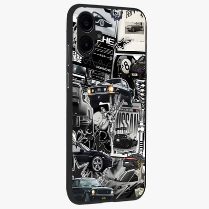 Aesthetic Dark Love Glass Case upright view showcasing dramatic romantic artwork with modern aesthetic style.