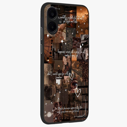 Bittersweet Aesthetic Chaos Glass Case upright view showcasing bold artistic chaos design with modern aesthetic style.