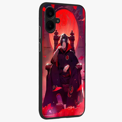 Blood Moon Sovereign Glass Case upright view showcasing powerful moon inspired artwork with cosmic aesthetic style.