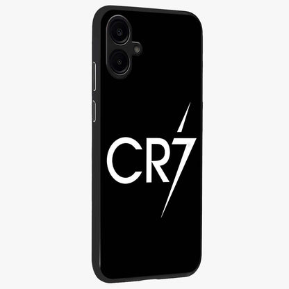 Cr7 Elite Strike Glass Case upright view showcasing energetic football inspired design with modern sports aesthetic.