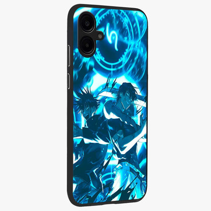 Cursed Energy Clash Glass Case upright view showcasing dramatic clash artwork with bold supernatural theme.