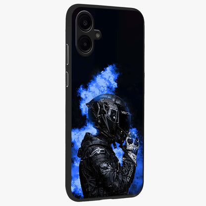 Cyber Sentinel Protocol Glass Case upright view showcasing advanced cyber sentinel artwork with futuristic tech theme.