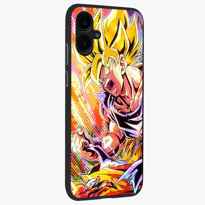 Firing Goku Glass Case upright view showcasing energetic anime artwork with bold warrior theme.