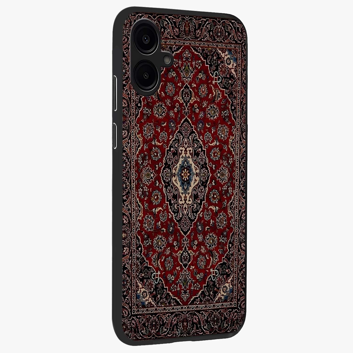 Heritage Carpet Royale Glass Case upright view showcasing detailed ornamental artwork with luxurious traditional theme.