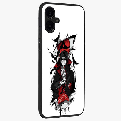 Itachi Limited Edition Naruto Anime Glass Case upright view showcasing intense anime artwork with powerful character theme.