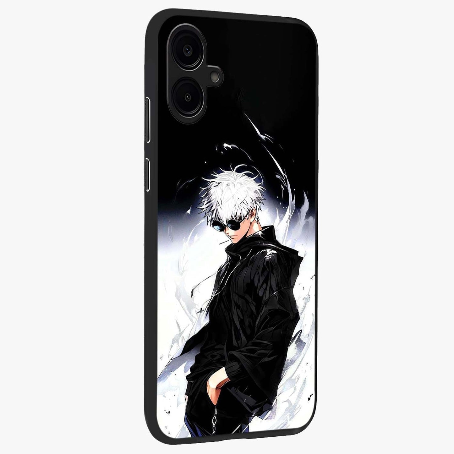 Limitless Shadow King Glass Case upright view showcasing bold shadow warrior artwork with epic fantasy theme.