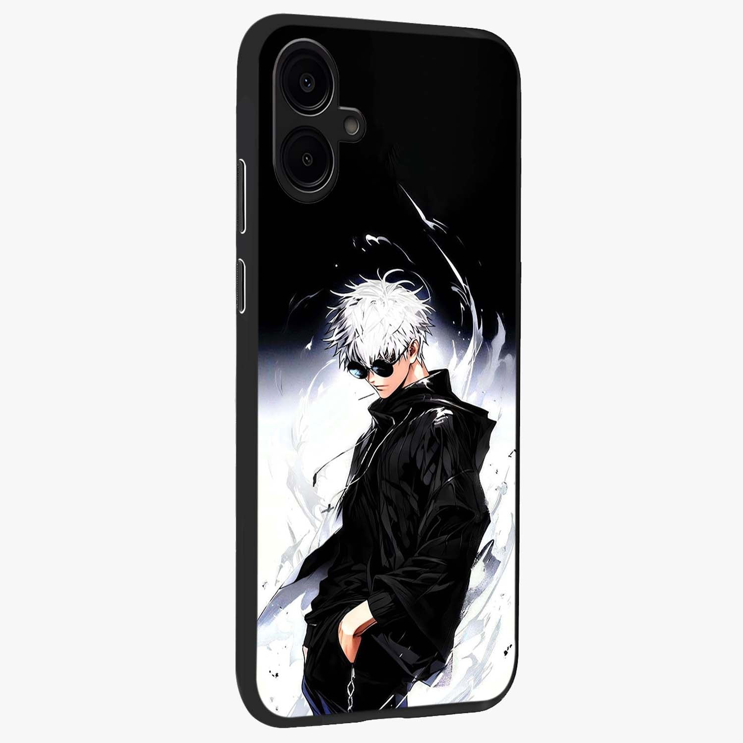 Limitless Shadow King Glass Case upright view showcasing bold shadow warrior artwork with epic fantasy theme.
