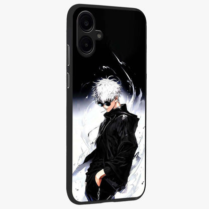 Limitless Shadow King Glass Case upright view showcasing bold shadow warrior artwork with epic fantasy theme.
