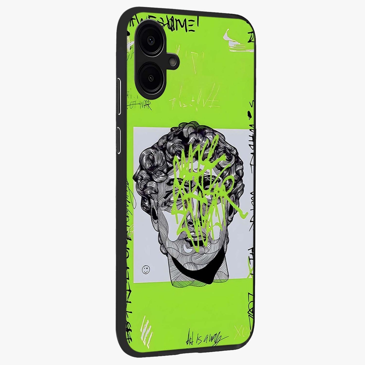 Neo Graffiti Rebellion Glass Case upright view showcasing colorful graffiti artwork with bold modern street style.