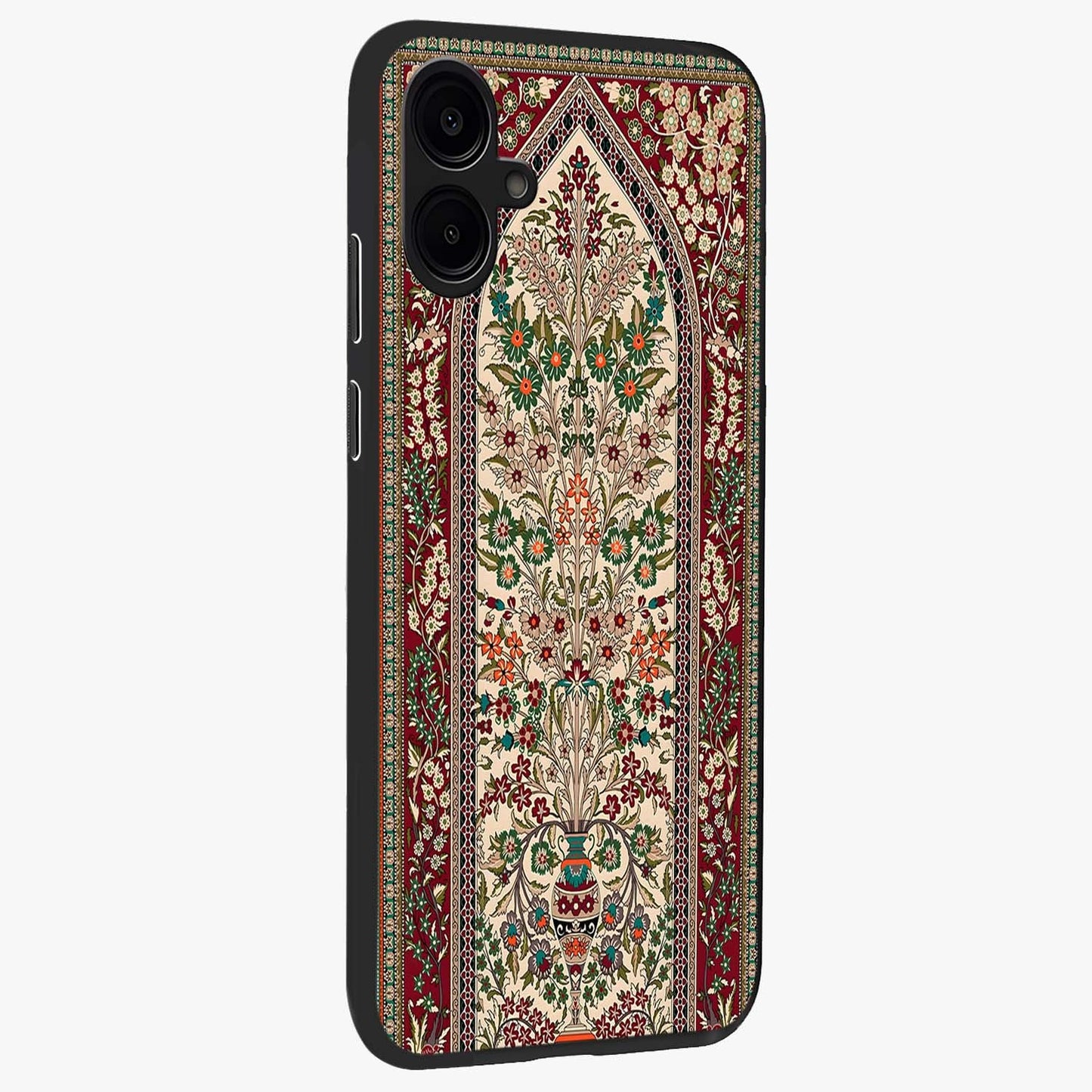 Persian Inspired Glass Case upright view showcasing decorative Persian artwork with rich heritage theme.