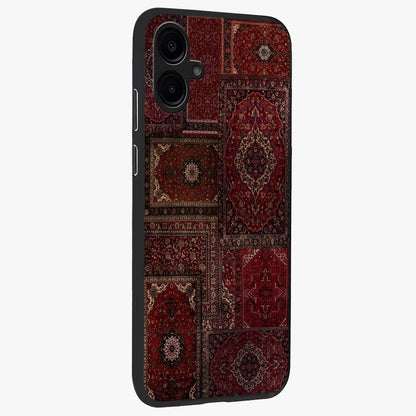 Persian Velvet Tale Glass Case upright view showcasing elegant Persian artwork with classic heritage theme.