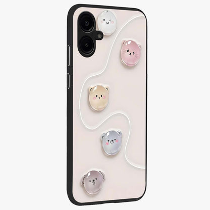 Puffy Face Parade Glass Case upright view showcasing adorable character artwork with cheerful animated theme.