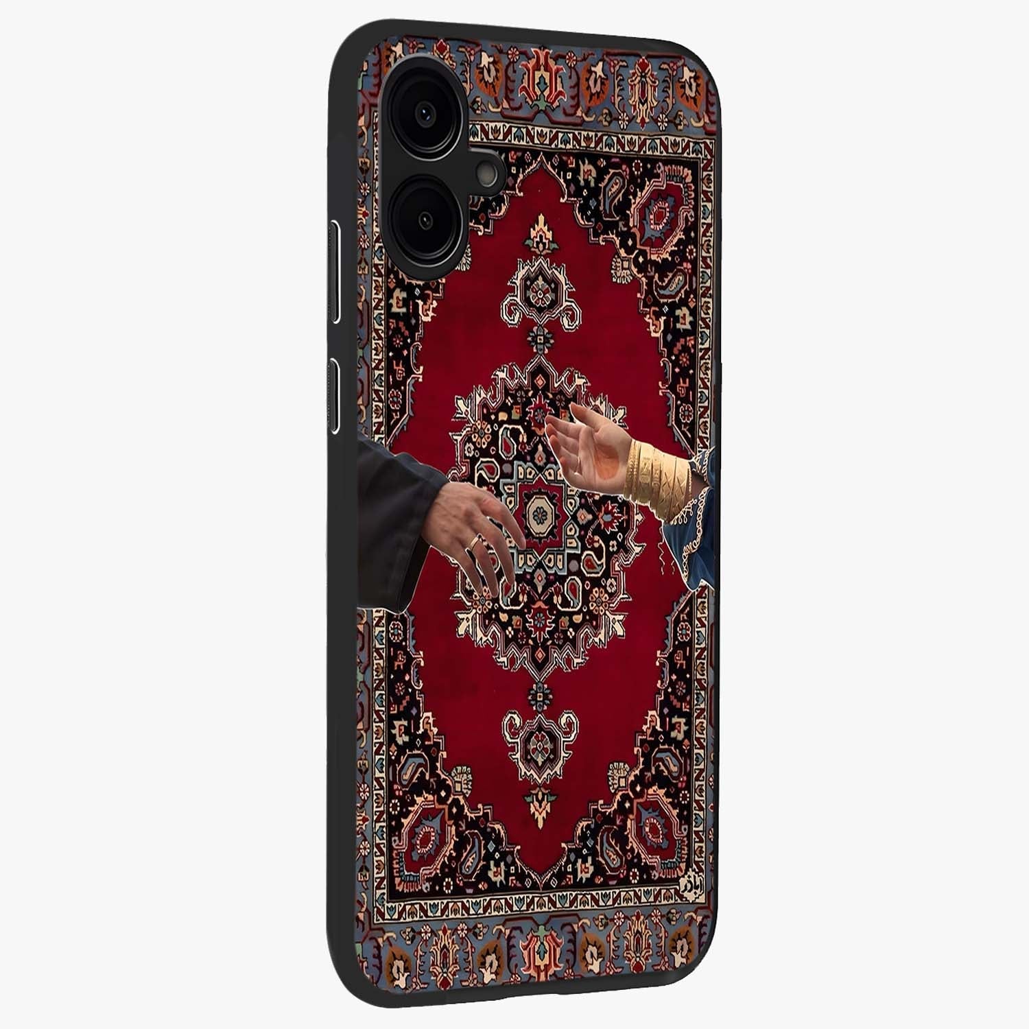 Royal Touch Reach Glass Case upright view showcasing stylish royal inspired artwork with graceful theme.