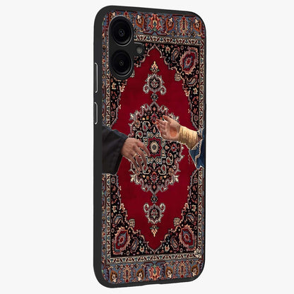 Royal Touch Reach Glass Case upright view showcasing stylish royal inspired artwork with graceful theme.