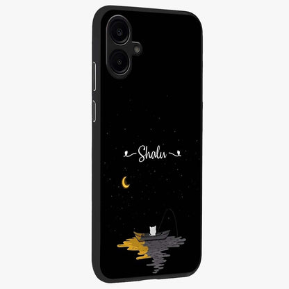 Silent Night Row Glass Case upright view showcasing tranquil night artwork with serene landscape theme.