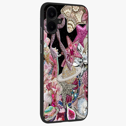 Starlit Jewel Dream Glass Case upright view showcasing radiant star inspired artwork with magical night theme.