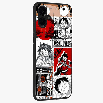 Strawhat Chaos Panels Glass Case upright view showcasing energetic anime artwork with bold adventure theme.
