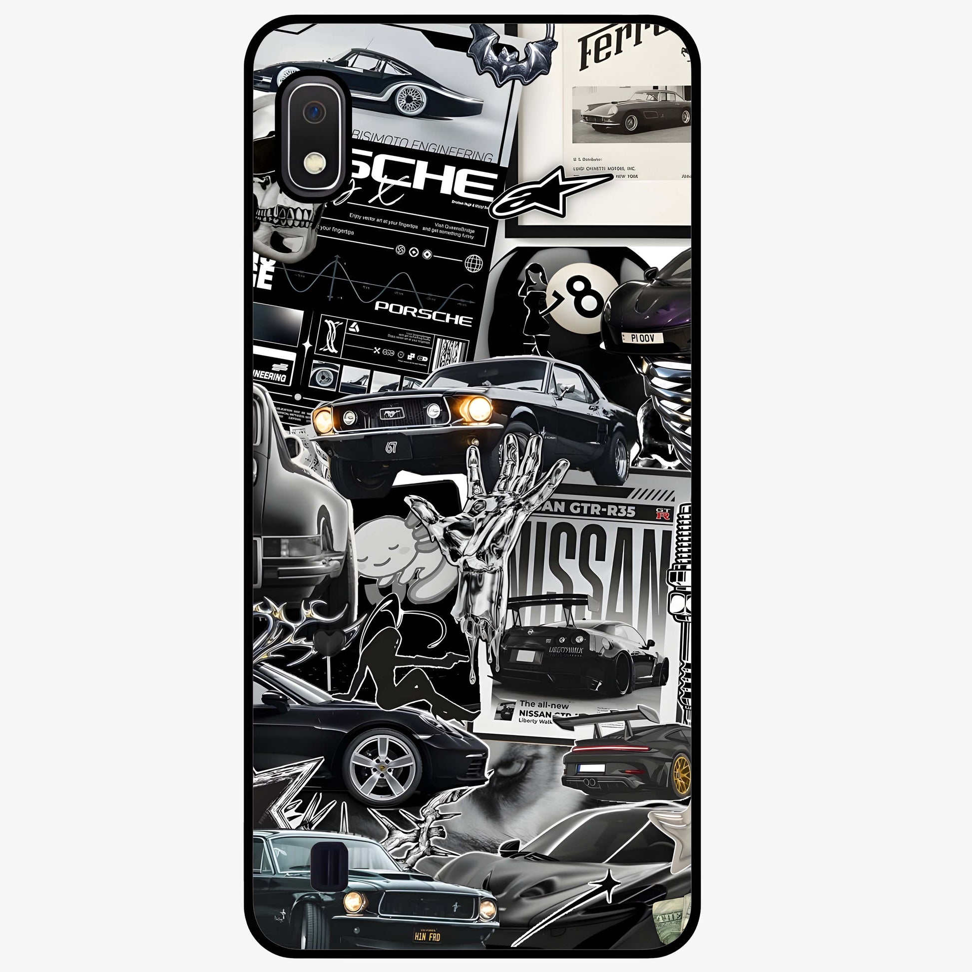 Aesthetic Dark Love Glass Case showing flat back view with dark romantic artwork and glossy glass finish.