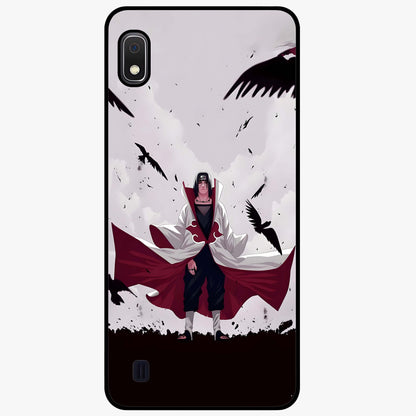 Crimson Crow Ascension Glass Case showing flat back view with mystical crow artwork and glossy glass finish.