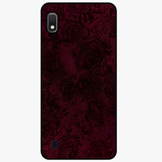 Crimson Fade Flow Glass Case showing flat back view with flowing crimson gradient artwork and glossy glass finish.