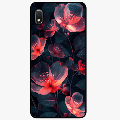 Dark Shade of Flower Glass Case showing flat back view with elegant dark floral artwork and glossy glass finish.