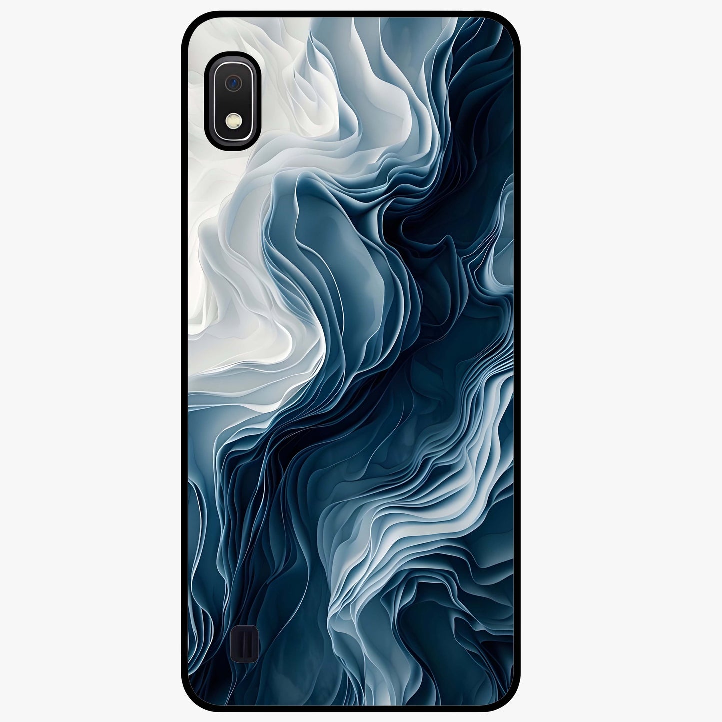 Ethereal Paper Marble Glass Case showing flat back view with soft marble paper texture artwork and glossy glass finish.