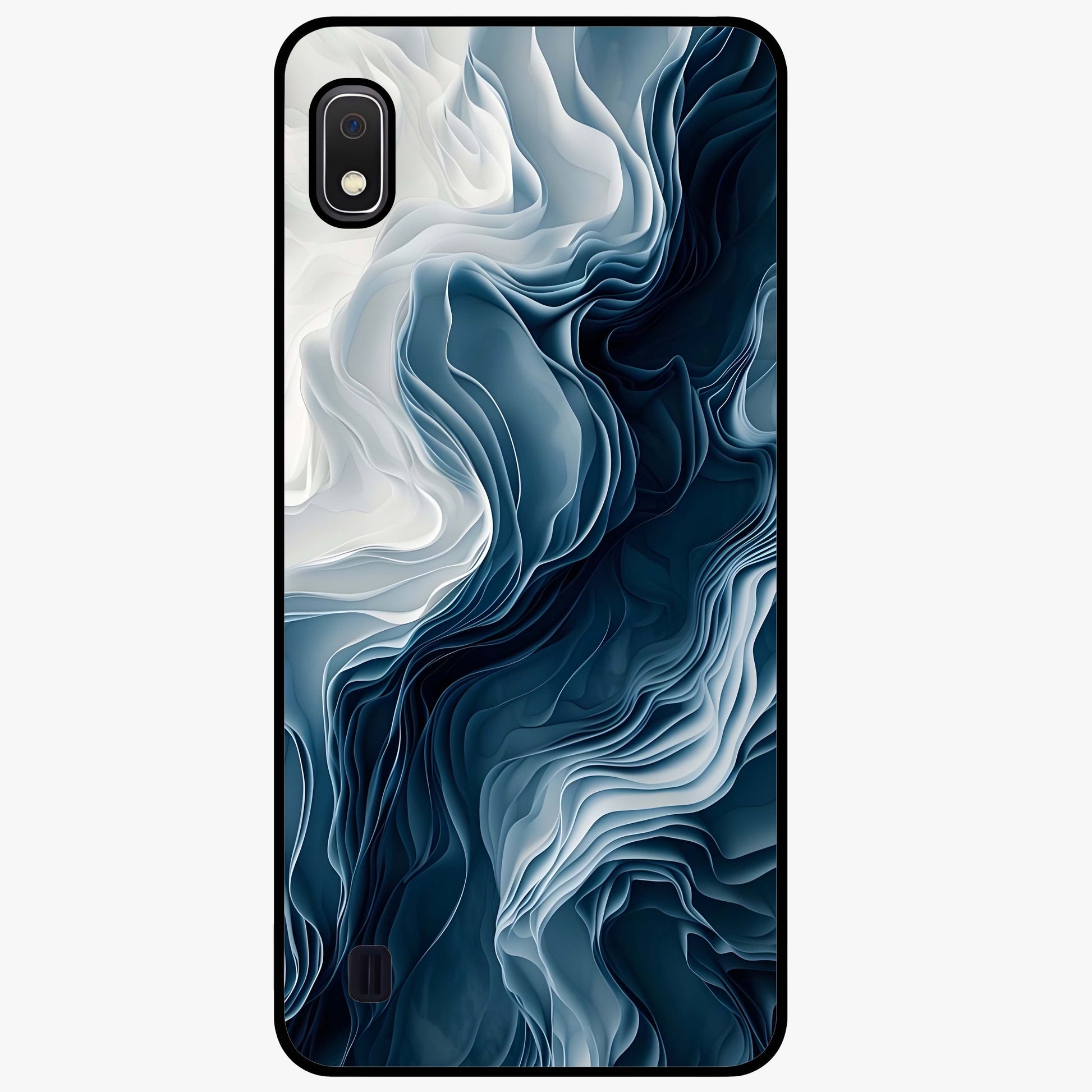 Ethereal Paper Marble Glass Case showing flat back view with soft marble paper texture artwork and glossy glass finish.