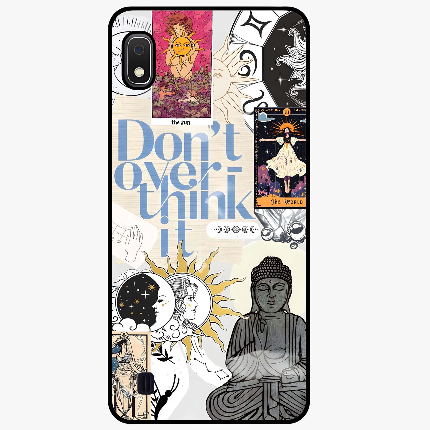 Ethereal Thoughts Glass Case showing flat back view with dreamy artistic artwork and glossy glass finish.
