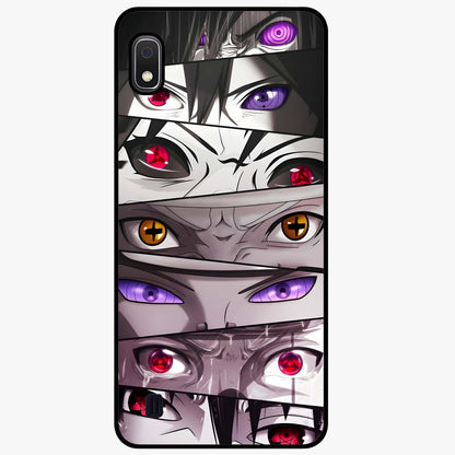 Eyes of Destiny Glass Case showing flat back view with striking eye themed artwork and glossy glass finish.