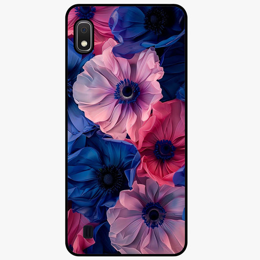 Flower Paper Art Pattern Glass Case showing flat back view with paper cut style floral artwork and glossy glass finish.