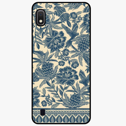 Heirloom Wild Bloom Glass Case showing flat back view with vintage inspired wild flower artwork and glossy glass finish.