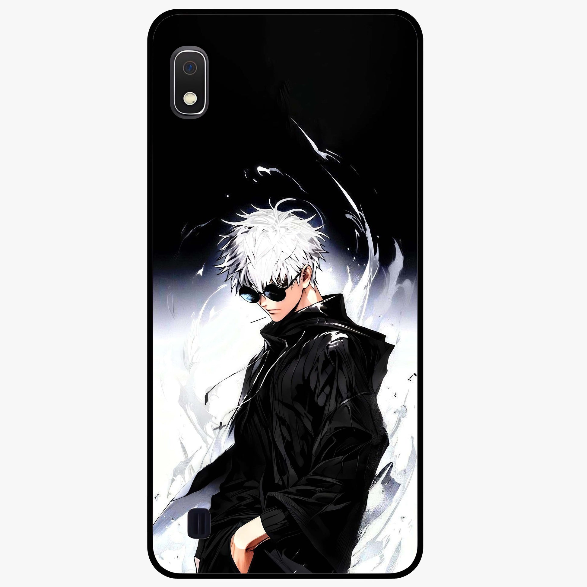 Limitless Shadow King Glass Case showing flat back view with powerful shadow warrior artwork and glossy glass finish.
