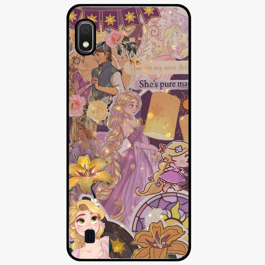 Magical Tangled Dream Glass Case showing flat back view with dreamy tangled artwork and glossy glass finish.