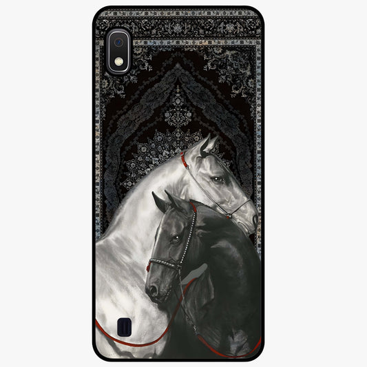 Majestic Ride Legacy Glass Case showing flat back view with powerful automotive inspired artwork and glossy glass finish.